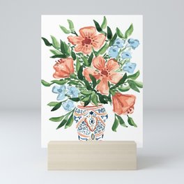 Peachy Florals Mini Art Print