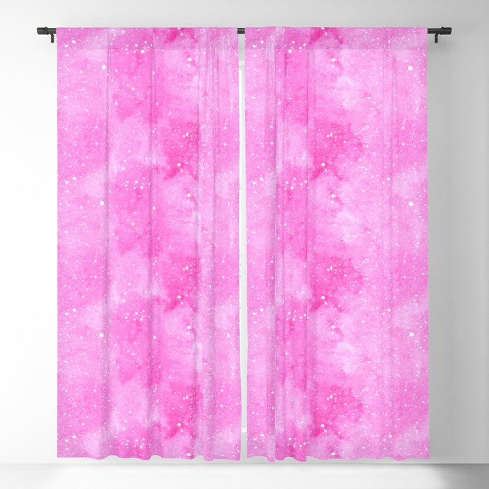 Abstract pink watercolor background. Pink color with white dots Blackout Curtain