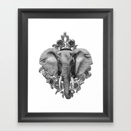 Elephant & Poppies  Framed Art Print