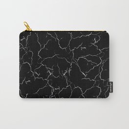 Minimalist Black Marble Pattern Design Cracked Crackle Carry-All Pouch