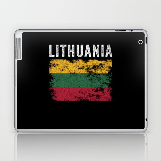 Lithuania Flag Vintage - Lithuanian Flag Laptop & iPad Skin