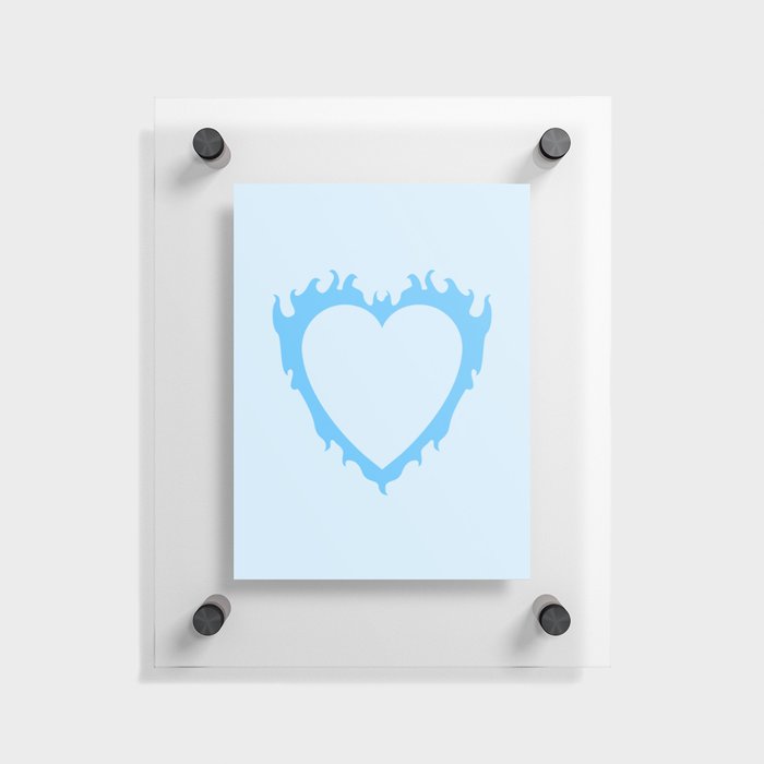 Blue Flame Heart Floating Acrylic Print