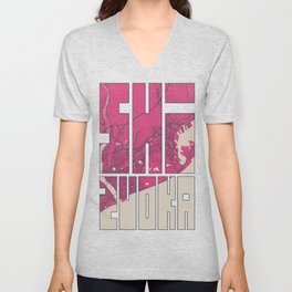 Shizuoka City Map of Japan - Blossom V Neck T Shirt