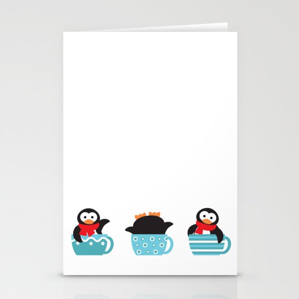 Trio coffee penguins Stationery Cards