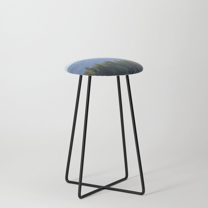 Cairngorms Tree Tops View in Afterglow Counter Stool