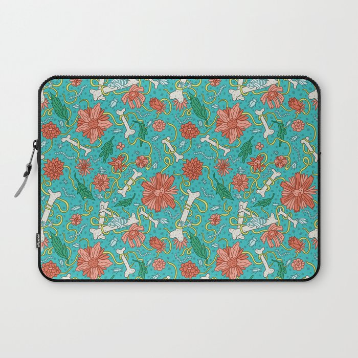 Flowers and Bones Laptop Sleeve