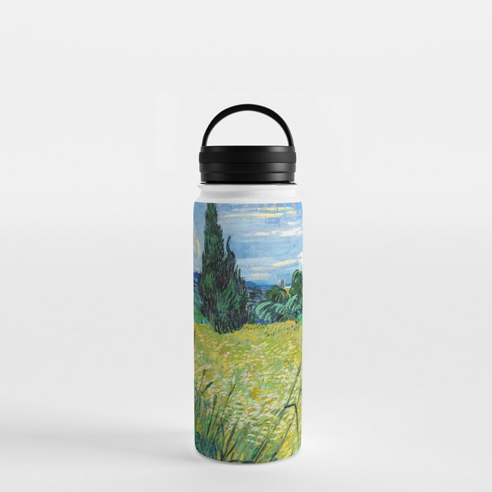 Vincent van Gogh - Green Wheat Field with Cypress Water Bottle