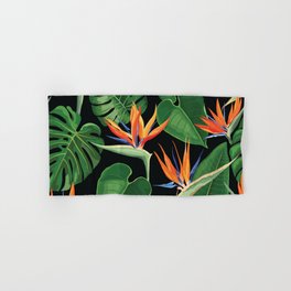 Exotic Plants. Strelitzia, Bird Of Paradise, Monstera Hand & Bath Towel