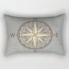 compass on cement background Rectangular Pillow