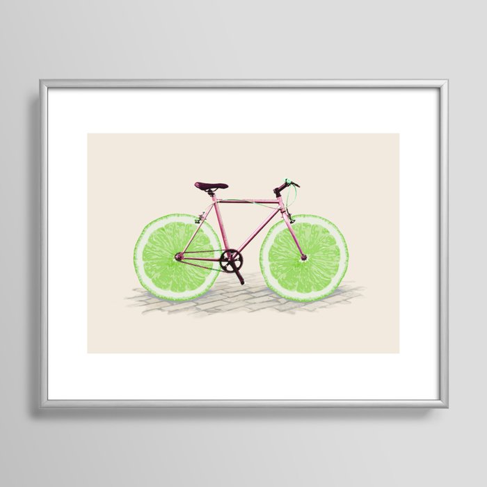 Lime Bicycle Framed Art Print