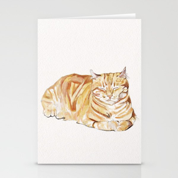 Tabby Cat Watercolor Stationery Cards