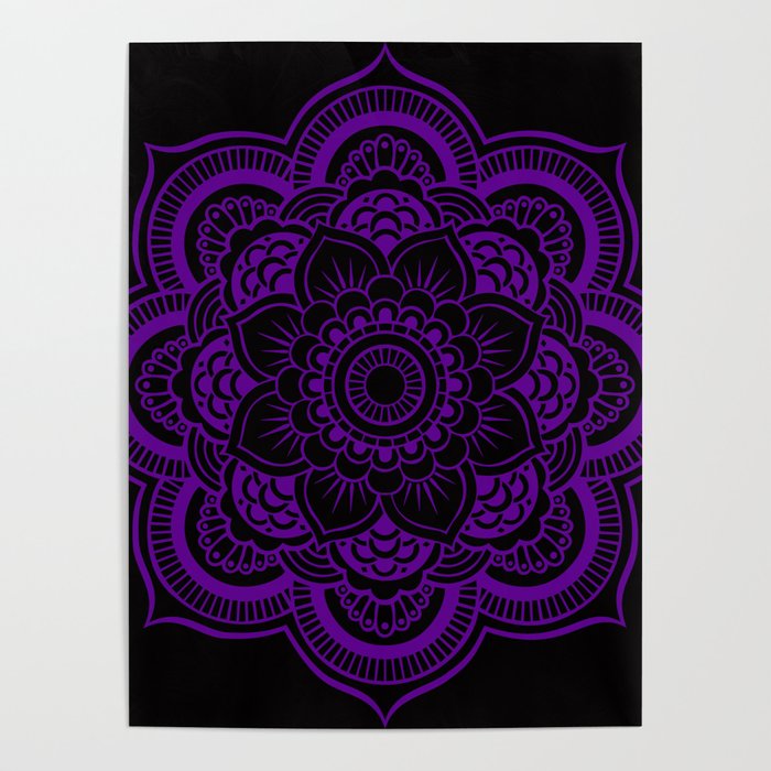 Deep Purple Mandala Poster