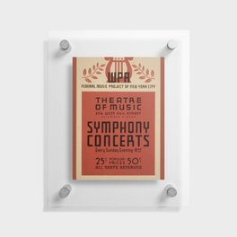 Federal Music Project Of New York City - Retro  Vintage Music Symphony  Floating Acrylic Print