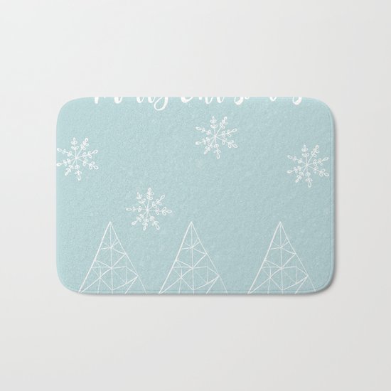 Merry Christmas Mint Bath Mat