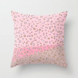 Spotted gradient. pink. brown. Throw Pillow