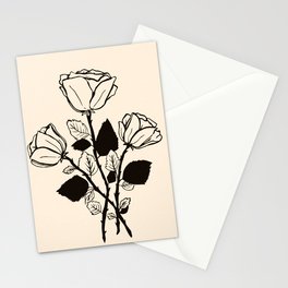 roses b&w Stationery Cards