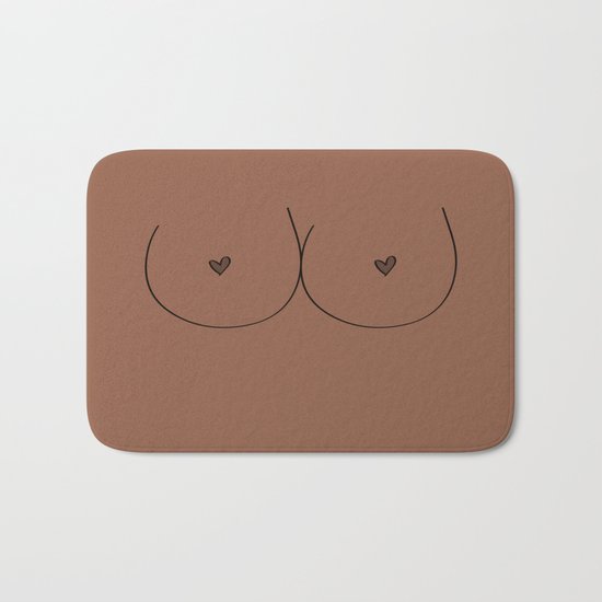 Boobs - Medium Brown Bath Mat