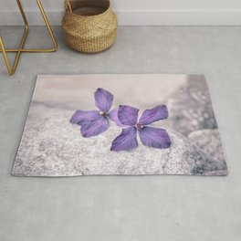 Zen Soft Pastel Purple Clematis Blossom Rug