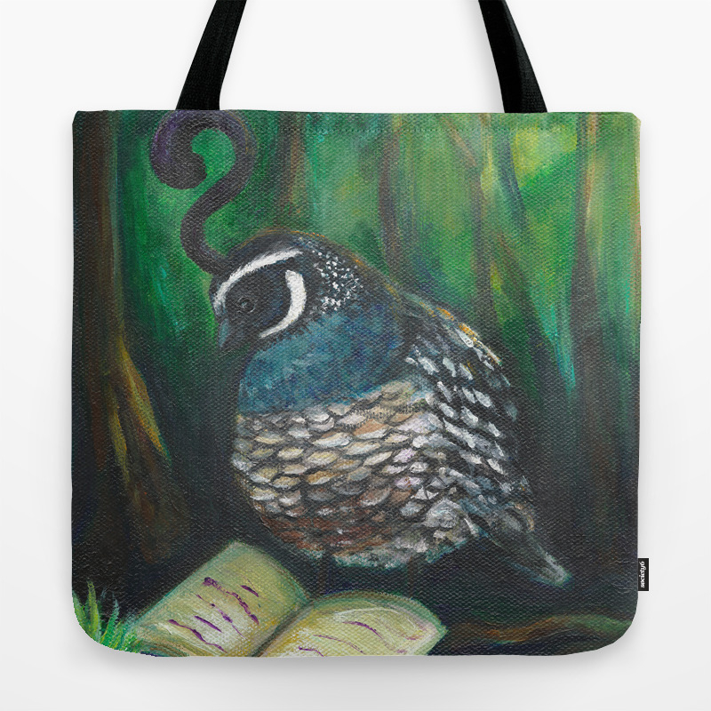 Q Is For Quail Funny Novelty Tote Bag l657r 