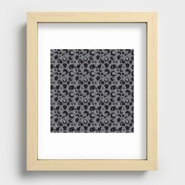 Grey Cheetah Spots Animal Print Pattern Recessed Framed Print
