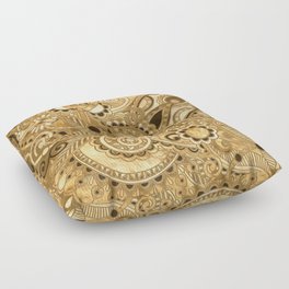 Paisley Floral Ornament - All Gold Floor Pillow