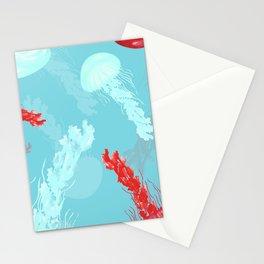Jellyfish print Stationery Cards