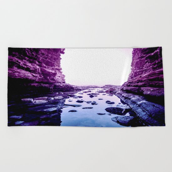 Purple Blue Lagoon Beach Towel