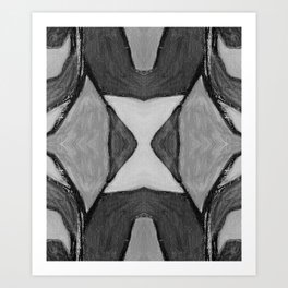 Abstract Oil Painting Pattern Ornament 2c45.3 Black And White Art Print