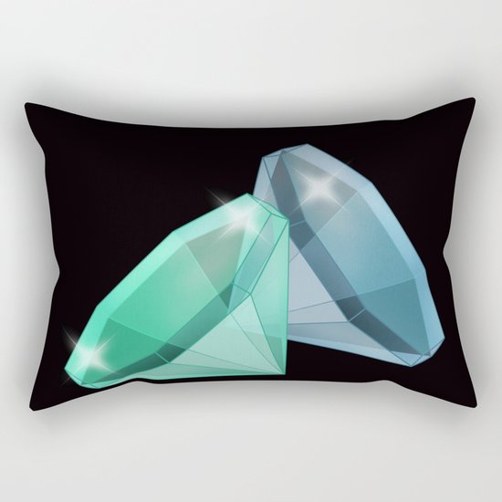 Precious blue and green stones . Rectangular Pillow