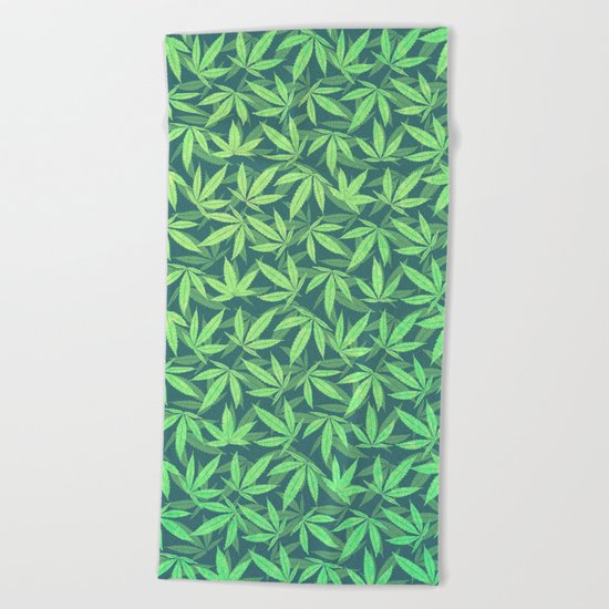 Cannabis / Hemp / 420 / Marijuana - Pattern Beach Towel