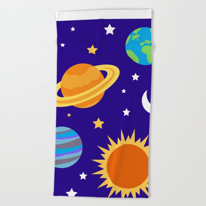 Solar System Miss Frizzle from Magic School Bus Beach Towel