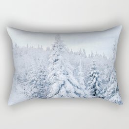 Snow covered forest Rectangular Pillow