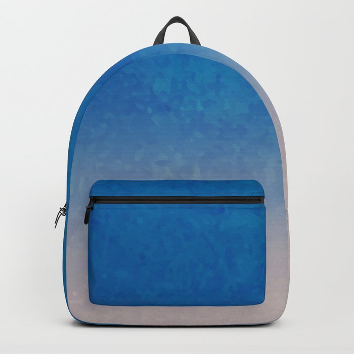 Blue & Cream Dip-Dye Beach Pattern Backpack