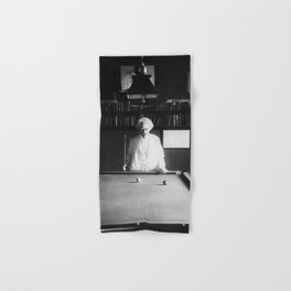 1891 Mark Twain playing billiards, pool black and white vintage photograph / photography Hand & Bath Towel