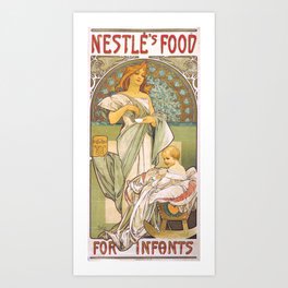 Alphonse Mucha Nestlé’s Food  Vintage Art Nouveau  Art Print