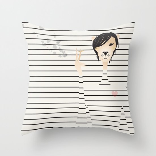 Lion II (Smoking) Throw Pillow