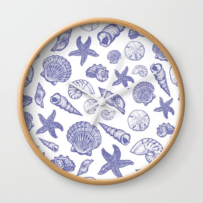Veri Peri Periwinkle Seashells Wall Clock