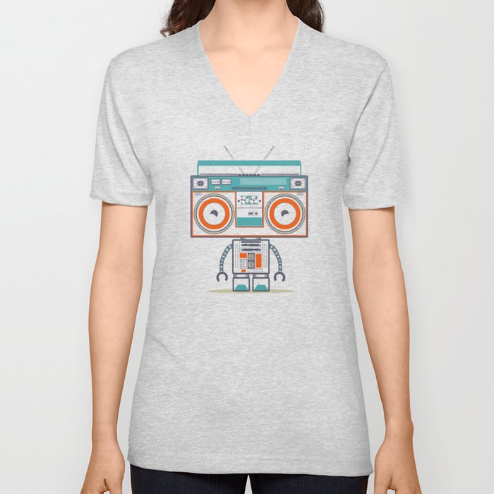 Music robot V Neck T Shirt