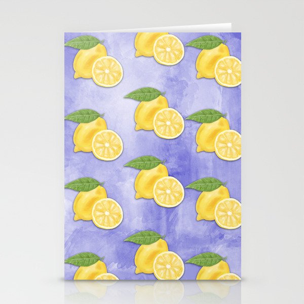 Lemon WaterColor paper pattern 1 Stationery Cards