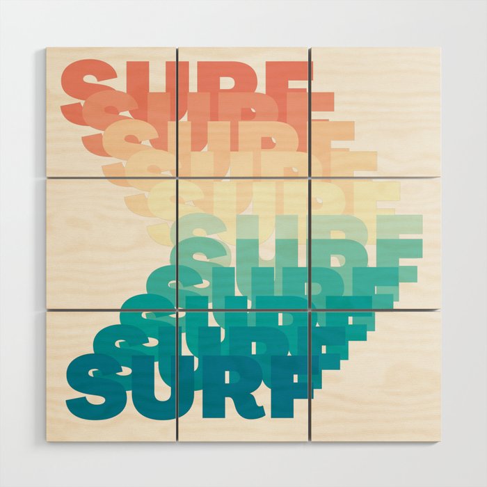 Surf Sunrise Wave | Summer Surf Design Wood Wall Art