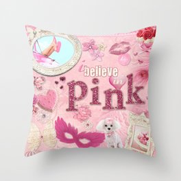 I Believe In Pink - Audrey Hepburn - Wall Art Print - Home Decor Print Throw Pillow