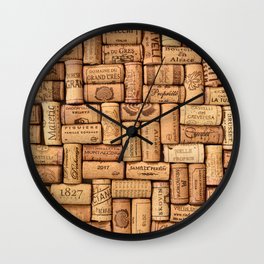 Wine corks -- Italian and French winecorks - nature and travel photography Wall Clock