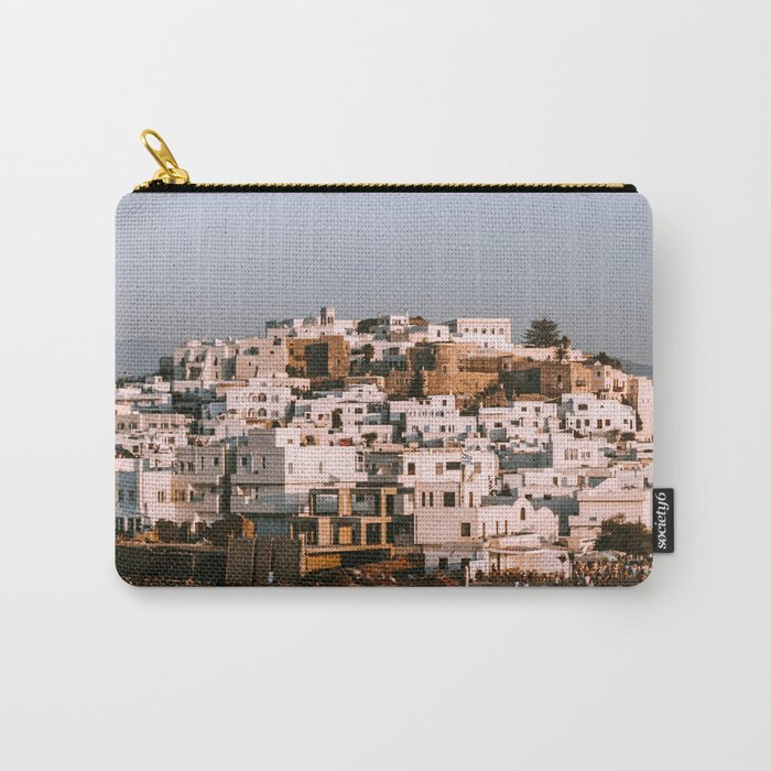 Sunset View over the Old Town of Chora on the Sea | The Greek Island of Naxos, Cyclades, Greece, Europe | Travel Photography Fine Art Carry-All Pouch