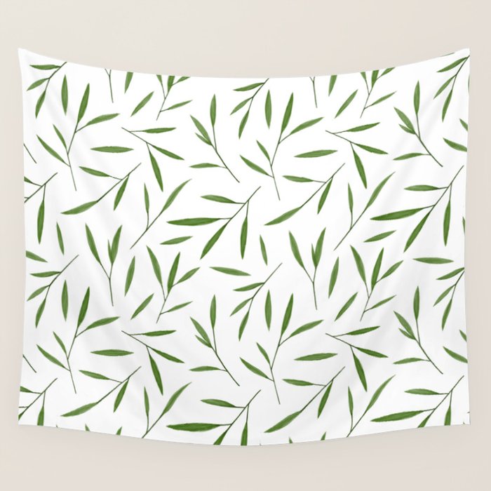 Bamboo Leaves Wall Tapestry by JumperCat Society6