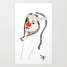 Rudolph Selfie - The Ghost of Christmas Present - The Christmas Spirit from A Christmas Carol Art Print | Clownnose, People, Graphic Design, Floral, Clown, Popular, Homeshopping, Painting, Alicianoellejones, Travel 