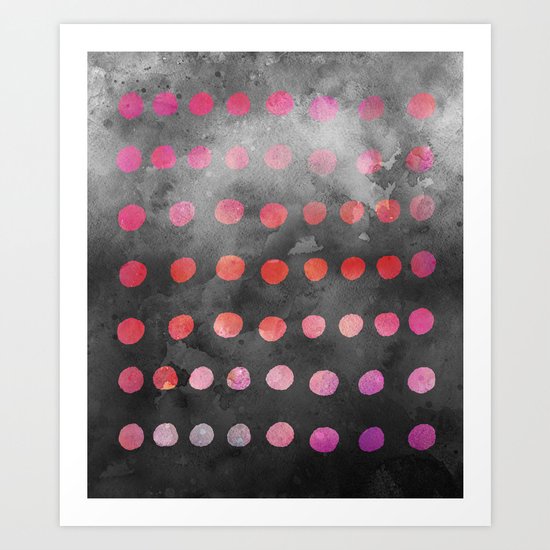 Watercolor Dot Pattern Pink Art Print