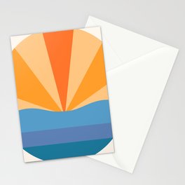 LightCoverSun - Colorful Sunset Retro Abstract Geometric Minimalistic Design Pattern Stationery Card