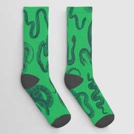 Green Snake Pattern Socks