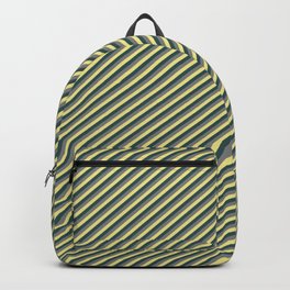 [ Thumbnail: Gray, Tan, and Dark Slate Gray Colored Lines/Stripes Pattern Backpack ]