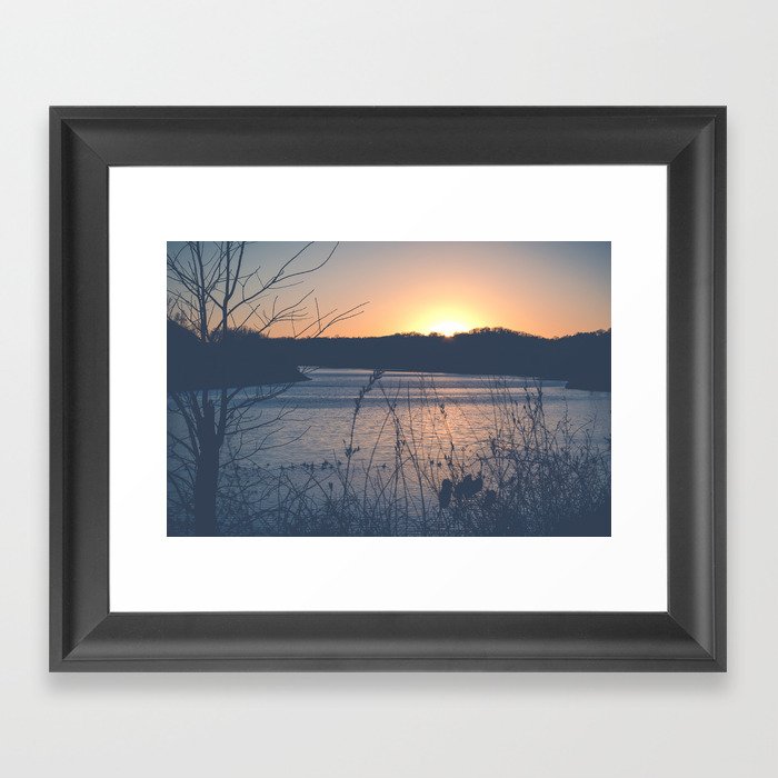 The Duck Is On The Pond Framed Art Print